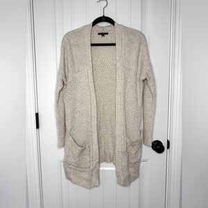 American Eagle Outfitters Women's Beige Open-Front Cardigan with Pockets